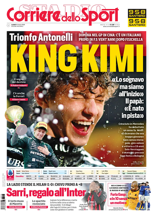 Prima pagina Corriere dello Sport di oggi - Quotidiano sport