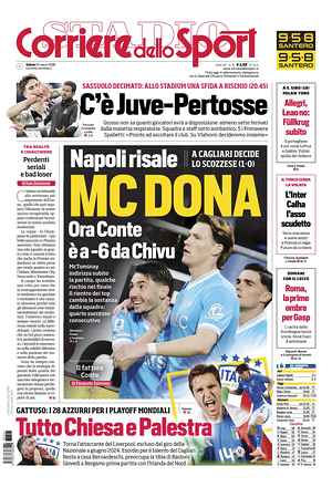 Prima pagina Corriere dello Sport di oggi - Quotidiano sport