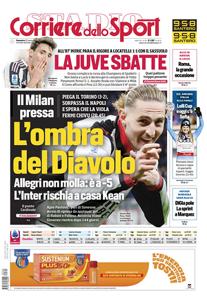 Prima pagina Corriere dello Sport di oggi - Quotidiano sport