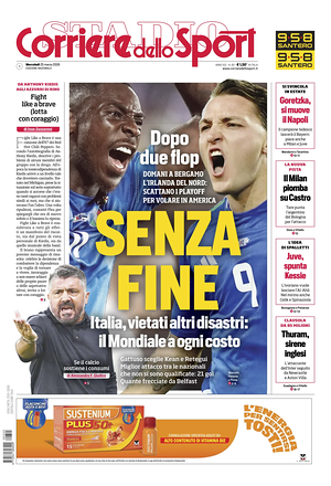 Prima pagina Corriere dello Sport di oggi - Quotidiano sport