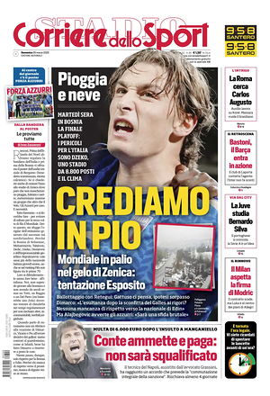 Prima pagina Corriere dello Sport di oggi - Quotidiano sport