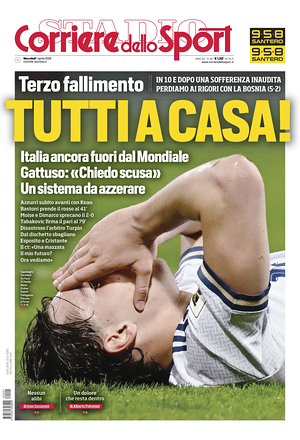 Corriere dello Sport front page