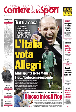 Prima pagina Corriere dello Sport di oggi - Quotidiano sport