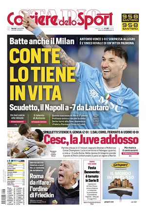 Prima pagina Corriere dello Sport di oggi - Quotidiano sport