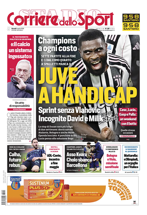 Prima pagina Corriere dello Sport di oggi - Quotidiano sport