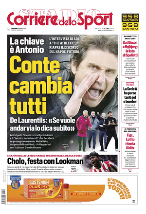 Prima pagina Corriere dello Sport di oggi - Quotidiano sport