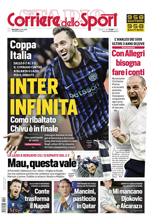 Prima pagina Corriere dello Sport di oggi - Quotidiano sport