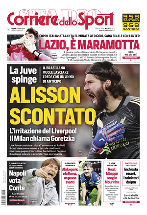 Prima pagina Corriere dello Sport di oggi - Quotidiano sport