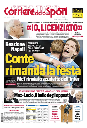 Prima pagina Corriere dello Sport di oggi - Quotidiano sport