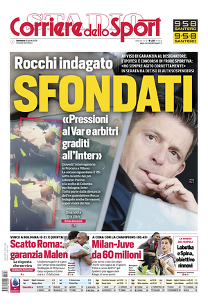 Prima pagina Corriere dello Sport di oggi - Quotidiano sport