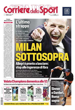 Prima pagina Corriere dello Sport di oggi - Quotidiano sport