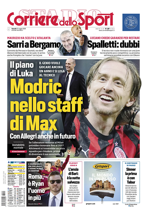 Prima pagina Corriere dello Sport di oggi - Quotidiano sport