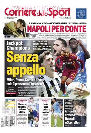 Prima pagina Corriere dello Sport di oggi - Quotidiano sport