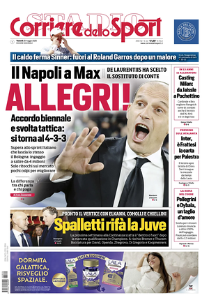 Prima pagina Corriere dello Sport di oggi - Quotidiano sport