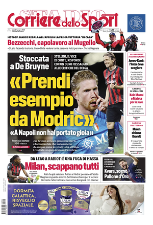Prima pagina Corriere dello Sport di oggi - Quotidiano sport