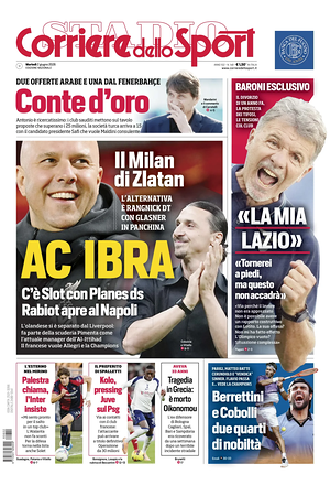 Prima pagina Corriere dello Sport di oggi - Quotidiano sport