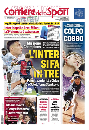 Prima pagina Corriere dello Sport di oggi - Quotidiano sport