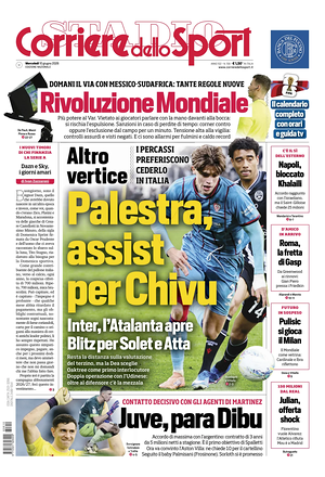 Prima pagina Corriere dello Sport di oggi - Quotidiano sport