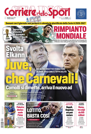 Prima pagina Corriere dello Sport di oggi - Quotidiano sport