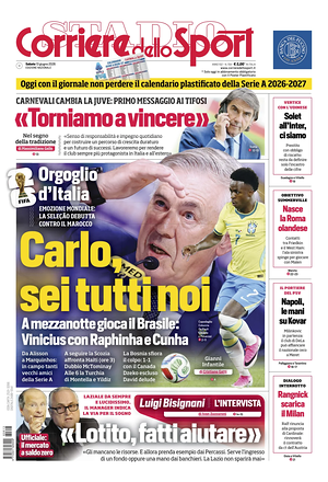 Prima pagina Corriere dello Sport di oggi - Quotidiano sport