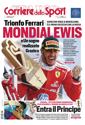 Prima pagina Corriere dello Sport di oggi - Quotidiano sport