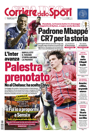 Prima pagina Corriere dello Sport di oggi - Quotidiano sport
