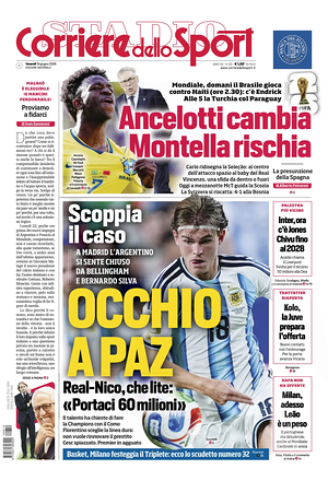 Prima pagina Corriere dello Sport di oggi - Quotidiano sport