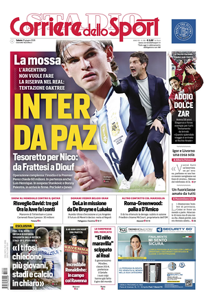 Prima pagina Corriere dello Sport di oggi - Quotidiano sport