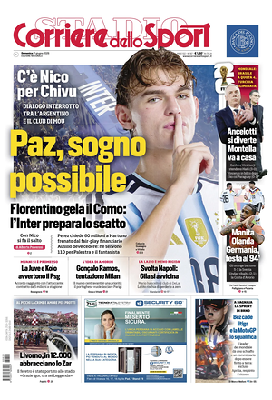 Prima pagina Corriere dello Sport di oggi - Quotidiano sport