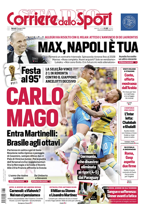 Prima pagina Corriere dello Sport di oggi - Quotidiano sport