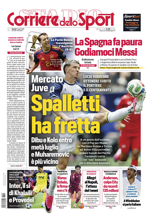 Prima pagina Corriere dello Sport di oggi - Quotidiano sport