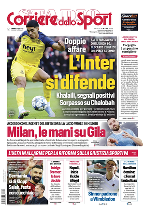 Prima pagina Corriere dello Sport di oggi - Quotidiano sport