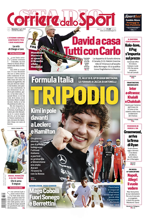 Prima pagina Corriere dello Sport di oggi - Quotidiano sport