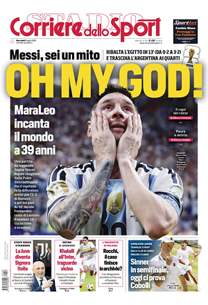 Prima pagina Corriere dello Sport di oggi - Quotidiano sport
