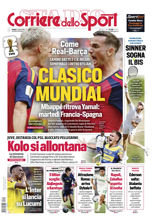 Prima pagina Corriere dello Sport di oggi - Quotidiano sport