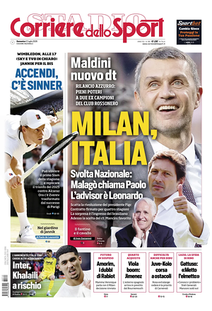 Prima pagina Corriere dello Sport di oggi - Quotidiano sport