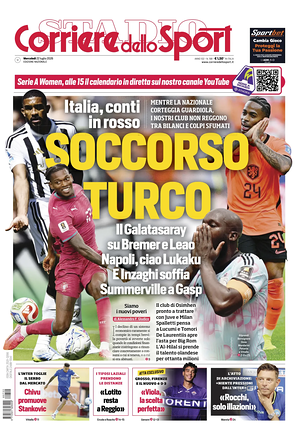 Prima pagina Corriere dello Sport di oggi - Quotidiano sport