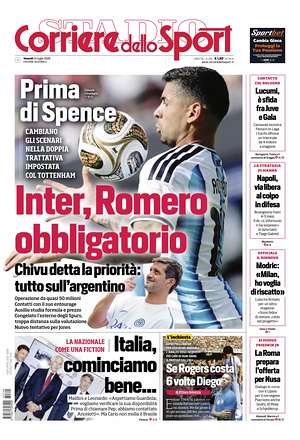 Prima pagina Corriere dello Sport di oggi - Quotidiano sport