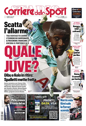 Prima pagina Corriere dello Sport di oggi - Quotidiano sport