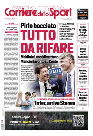 Prima pagina Corriere dello Sport di oggi - Quotidiano sport