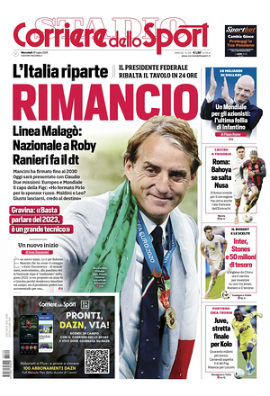 Prima pagina Corriere dello Sport di oggi - Quotidiano sport