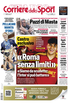 Prima pagina Corriere dello Sport di oggi - Quotidiano sport