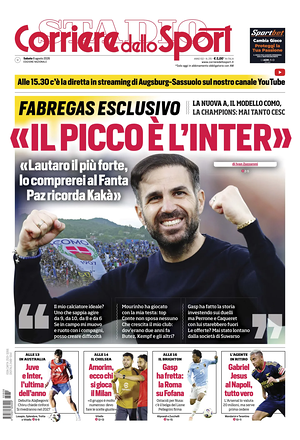 Prima pagina Corriere dello Sport di oggi - Quotidiano sport