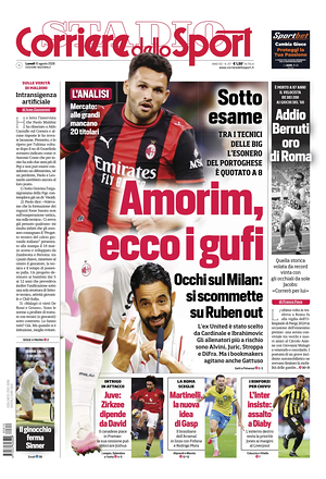 Prima pagina Corriere dello Sport di oggi - Quotidiano sport