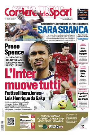 Prima pagina Corriere dello Sport di oggi - Quotidiano sport