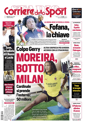 Prima pagina Corriere dello Sport di oggi - Quotidiano sport