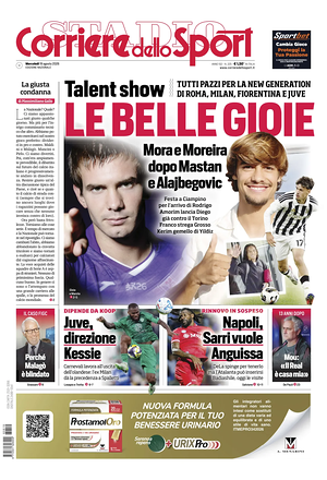 Prima pagina Corriere dello Sport di oggi - Quotidiano sport