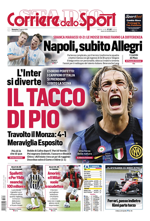 Prima pagina Corriere dello Sport di oggi - Quotidiano sport