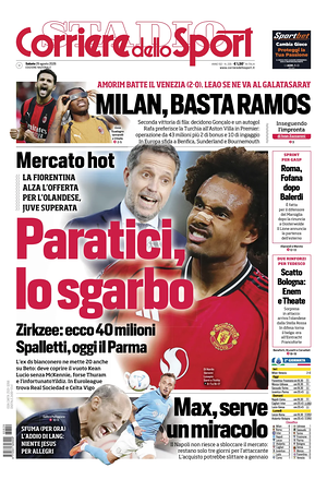 Prima pagina Corriere dello Sport di oggi - Quotidiano sport
