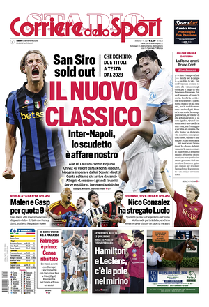 Prima pagina Corriere dello Sport di oggi - Quotidiano sport